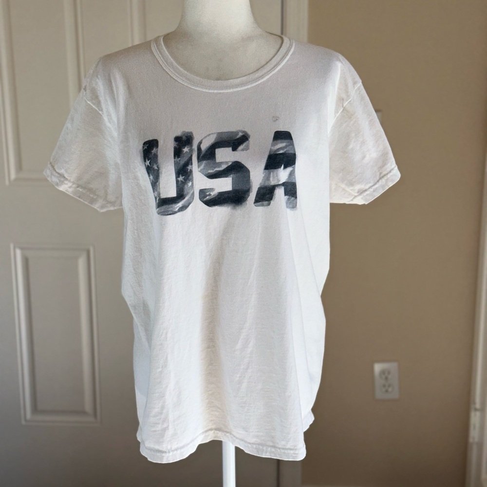 100% Cotton USA White Patriotic Unisex T-Shirt Size XL (16/18) - Picture 5 of 10